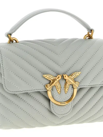 Pinko Mini Lady Love Puff Quilted Tote Bag In Gray
