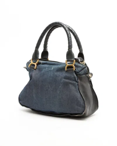 Chloé Medium Denim Marcie Bag In Blue