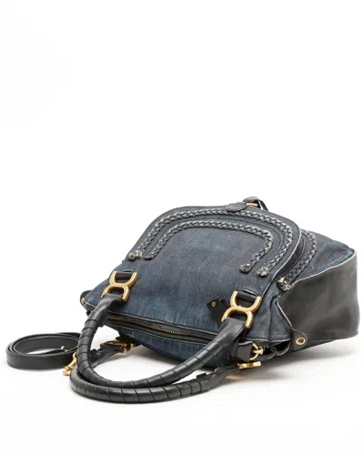 Chloé Medium Denim Marcie Bag In Blue