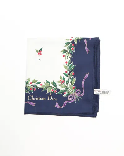 Dior Christian  90 Silk Scarf In Blue