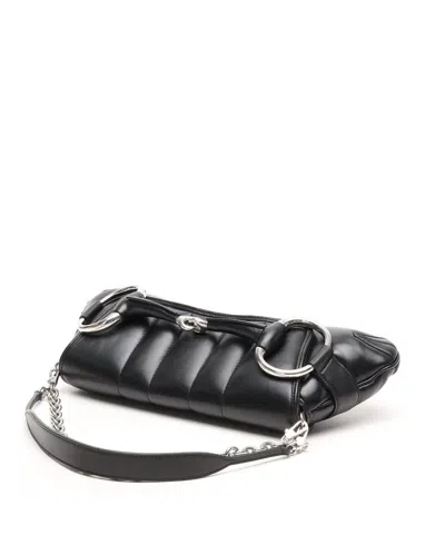 Gucci Medium Horsebit Chain Quilted Bag In Black