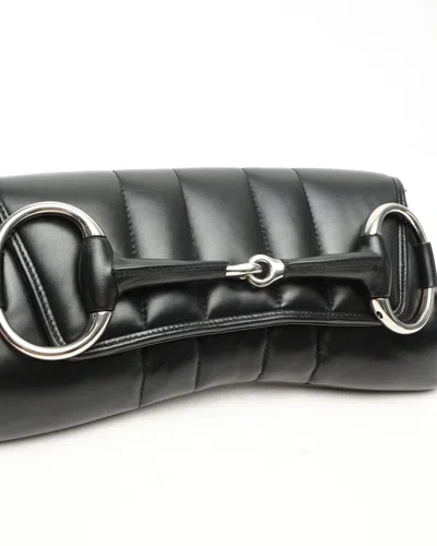 Gucci Medium Horsebit Chain Quilted Bag In Black