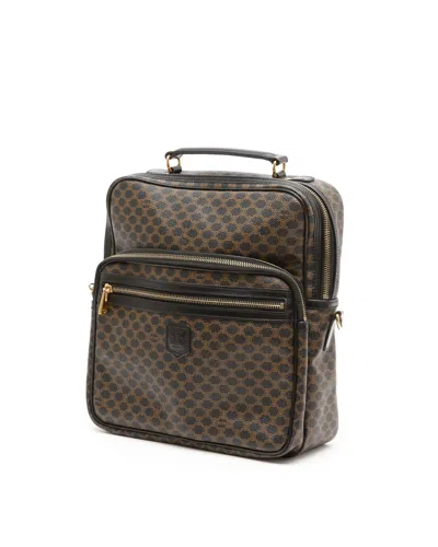 Celine Céline Macadam Satchel Messenger Bag In Brown