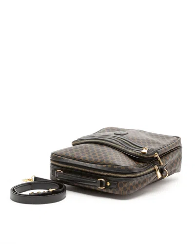 Celine Céline Macadam Satchel Messenger Bag In Brown