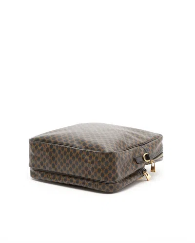 Celine Céline Macadam Satchel Messenger Bag In Brown