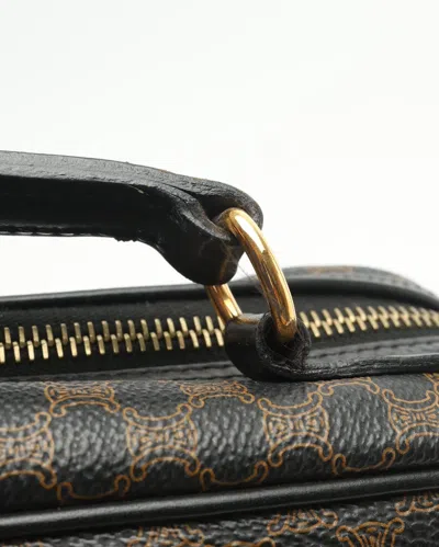 Celine Céline Macadam Satchel Messenger Bag In Brown