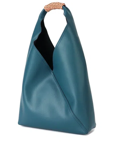 Tiffany & Fred Paris Smooth Leather Tote In Blue