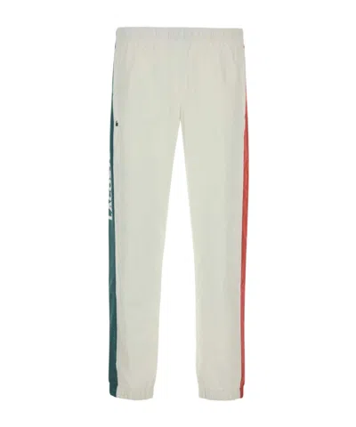 Lacoste Joggers With Printed Logo And Side Stripes In White