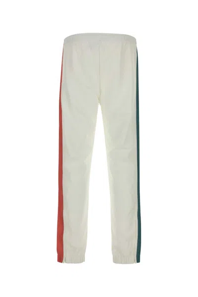 Lacoste Joggers With Printed Logo And Side Stripes In White
