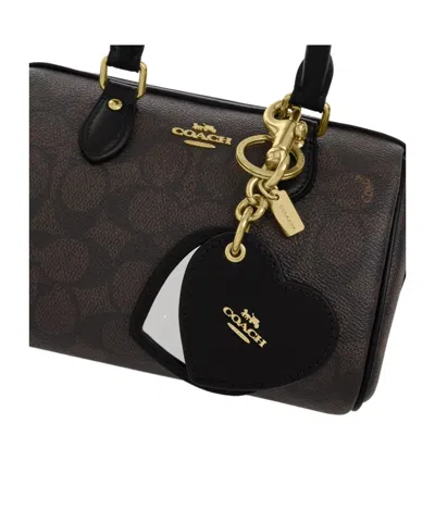 Coach Boxed Mini Rowan Crossbody Bag And Mirror Bag Charm Set In Signature Canvas In Black
