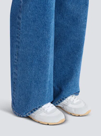 Balmain Racer 45 Sneakers In Lambskin And Suede In Multi