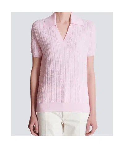 Balmain Monogram-pattern Top In Pink
