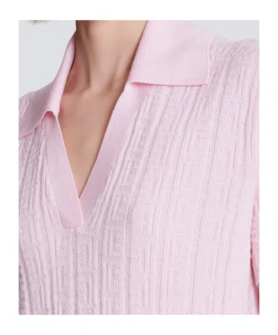 Balmain Monogram-pattern Top In Pink