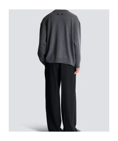Balmain Eco-cashmere Sweatshirt In Gray
