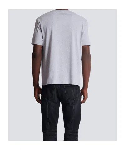 Balmain Printed Cotton T-shirt In Gray