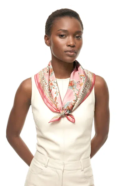Jessie Zhao New York Blush Charm Double Sided Silk Scarf In Pink