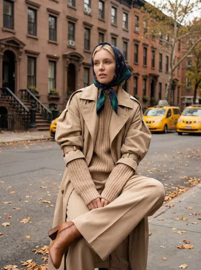 Jessie Zhao New York Freedom Wings Double Sided Silk Scarf In Blue