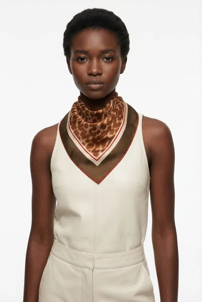 Jessie Zhao New York Leopard Allure Double Sided Silk Scarf In Multi