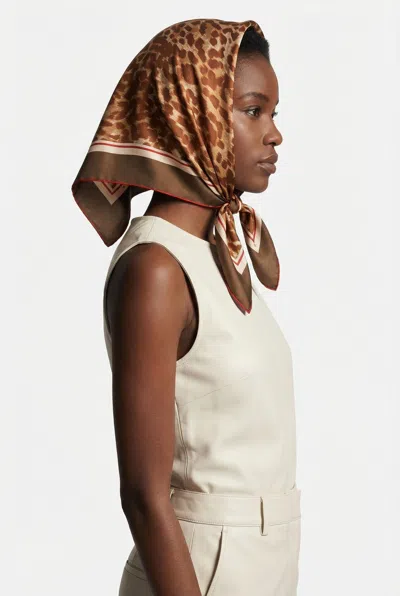 Jessie Zhao New York Leopard Allure Double Sided Silk Scarf In Multi