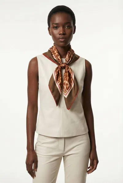 Jessie Zhao New York Leopard Allure Double Sided Silk Scarf In Multi