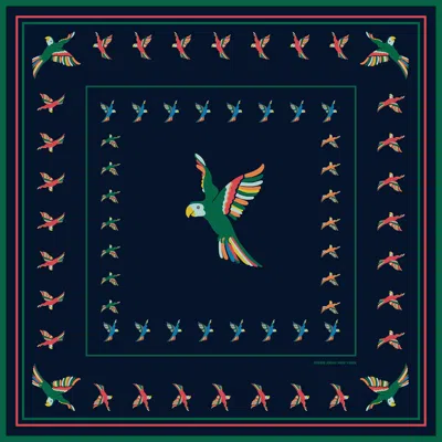 Jessie Zhao New York Sky Parade Double Sided Silk Scarf In Blue