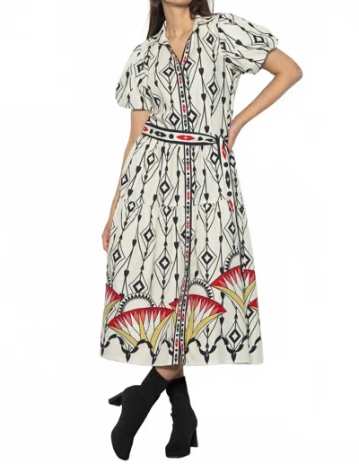 Maude Vivante Della Maxi Dress In Arrow Motifs In White