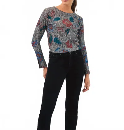 Fdj Long-sleeve Ribbed Top In Multi Bloomsbury In Multi