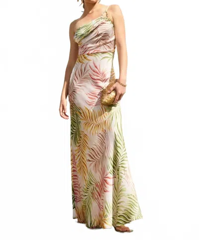 Dress Forum Palmetto Breeze One-shoulder Maxi Dress In Seashell In Multi