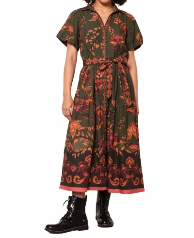 Maude Vivante Della Maxi Dress In Olive Trails In Multi