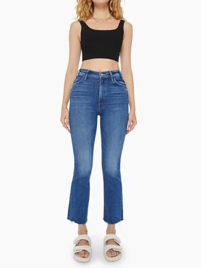 Mother Hustler Ankle Fray Jeans In Grasping At Straws In Blue
