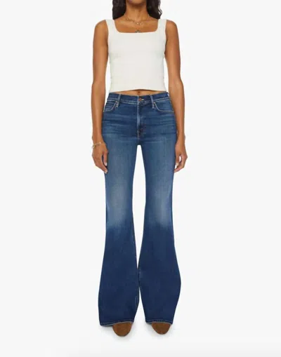 Mother Doozy High Rise Flare Jeans In Unchartered Waters In Blue