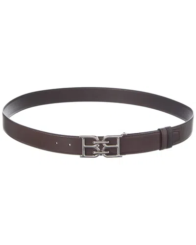 Bally B-chain 35 Reversible & Adjustable Leather Belt In Gray