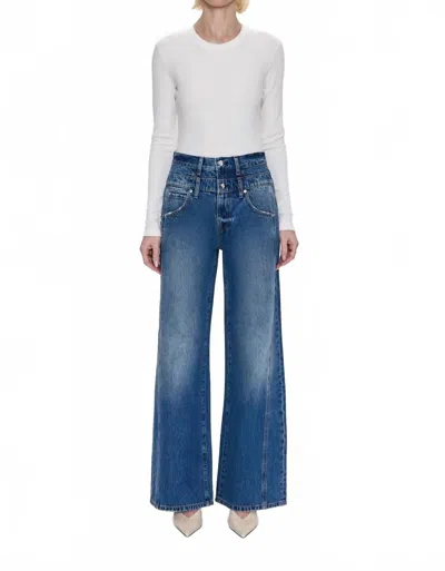Pistola Caleb High Rise Relaxed Stack Waist Jeans In Echo In Multi