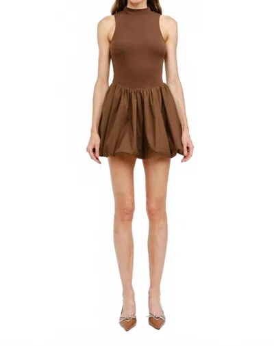 Sofie The Label Harper Bubble Dress In Brown In Animal Print