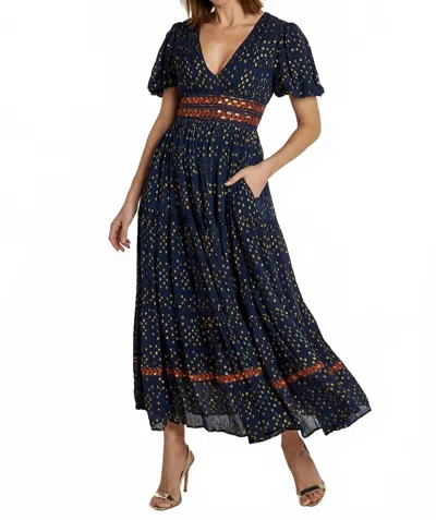 Ck Bradley Heather Dress In Navy Blue/gold In Multi