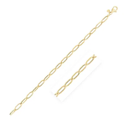 Yellow Gold 14k  High Polish Hexagon Link Bracelet (5.0mm) In Yellow