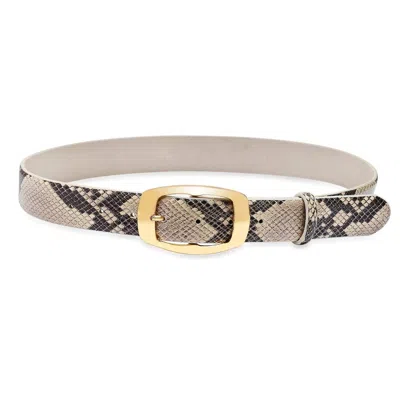 Laurel And Gold Women's Oakwood Belt In Natural Snake Print In Multi