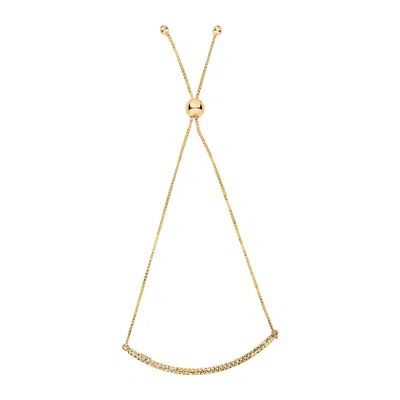 Yellow Gold 14k  Chain Bar Lariat Style Bracelet (1.00 Mm) In Yellow