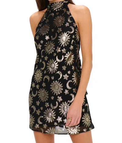 Show Me Your Mumu Lisa Mini Dress In Celestial Shimmer In Black