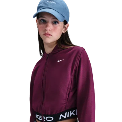 Nike Pro Fleece Big Kids' (girls') Dri-fit Full-zip Hoodie In Purple