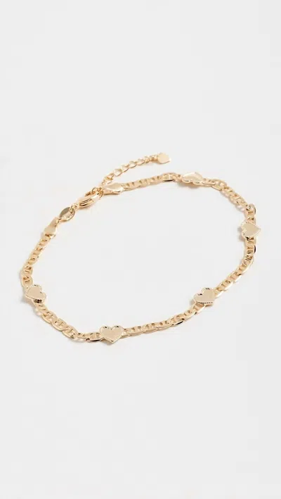 Alexa Leigh Women's Mariner Heart Ankle Bracelet In Gold In Gold