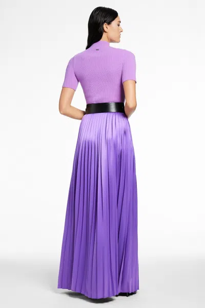 Toccin Melanie Short Sleeve Mock Neck Bodysuit In Pink