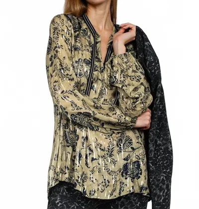 Beate Heymann Volant Floral Blouse In Gold In Gold
