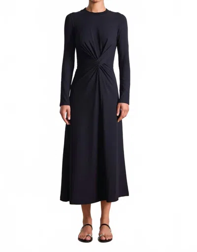 Apiece Apart Long Sleeve Volta Dress In Black In Black