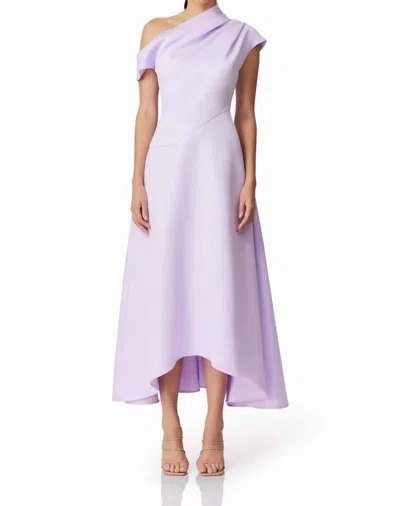Elliatt Marissa One-shoulder Satin High-low Gown In Purple