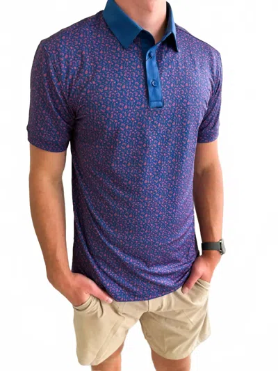 Mizzen + Main Versa Lightweight Polo In Set Sail Floral In Blue