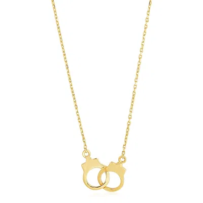 Fashnzfab 14k Yellow Gold High Polish Handcuff Necklace In Gold