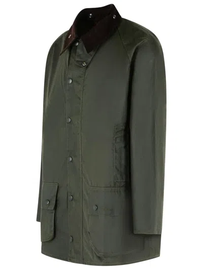 Barbour 'beaufort' Green Waxed Cotton Parka In Green