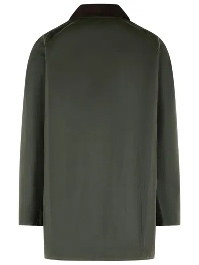 Barbour 'beaufort' Green Waxed Cotton Parka In Green
