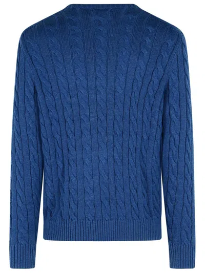 Polo Ralph Lauren Cable Knit Sweater With Round Neckline In Blue